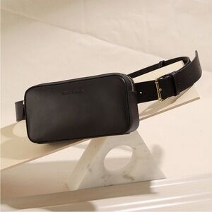 ARTICLE & GOODS MINI BELT BAG N.131 BLACK SMOOTH NAPPA LEATHER FANNY PACK